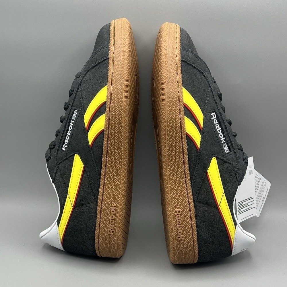 Reebok Classic Club C Grounds UK Gray Yellow Suede Retro - Men's Size 10 NEW - Picture 5 of 8